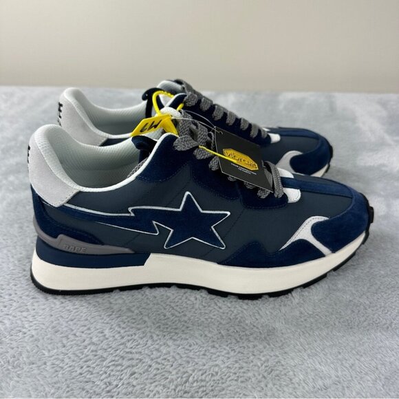 Bape A Bathing Ape Roadsta Express #3 M1 Sneakers Blue and Grey NWT M Size 9 US - Picture 4 of 13